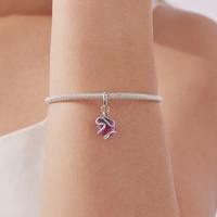 OEM Vente en gros Plata 925 Sterling Silver Gemstone Pendant Charm Designer Luxury Bracelet Animal Jewelry Making Glass Snake Charms