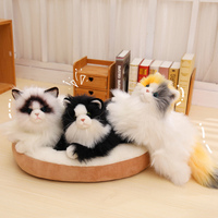 Peluche chat noir super douce, simulation réaliste, pour enfants, jouet en peluche chat, poupée chat couchée, personnalisable