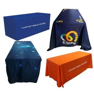 Custom Logo Printed 4Ft Polyester Fitted Cover <b>Table</b> <b>Cloth</b> Personalized Trade Show Display <b>Table</b> <b>Cloth</b> - Product Image 1