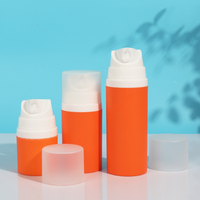Flacon pompe airless en PP orange 50ml 100ml 150ml avec buse à bec de canard à large ouverture, distributeur de sérum et lotion sous vide, couleur personnalisée OEM ODM