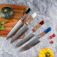 67-laags Damascus staal Kiritsuke mes keuken vlees koksmes fruit groente snijmes kookgerei hars houten handvat