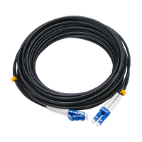 LC-LC 100M kabel serat optik antiair luar ruangan dupleks Mode tunggal 7.0mm LSZH lapis baja untuk kabel 5G FTTA
