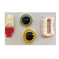 Fournisseur de confiseries Vente en gros Puissant et délicieux Halloween Halal Colorful Gruesome Gummi Dents bonbons mous