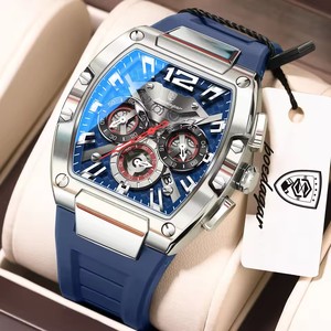 Reloj de Cuarzo de Lujo POEDAGAR para Hombre, Reloj Deportivo, Resistente al Agua, Luminoso, con Fecha, Cronógrafo, Correa de Silicona, Relojes para Hombre - Product Image 2