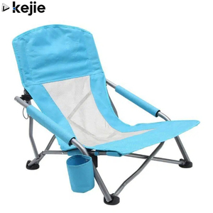Portable Ultralight Metal Frame Oxford Fabric Folding Chair Low Seat Comfortable Outdoor Camping Beach Chair <b>Storage</b> Bag 300 LBS - Product Image 1
