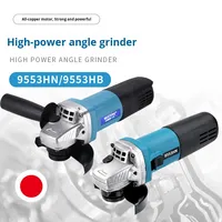 Meuleuse d'angle sans fil HX-9553 de qualité industrielle pour l'Asie du Sud-Est, avec interrupteur à glissière, disque de meulage, machine à découper le métal, outils électriques