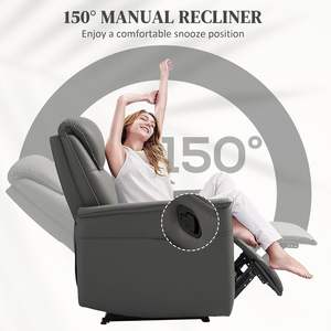 Sillón <span class=keywords><strong>Reclinable</strong></span> Eléctrico Ergonómico Moderno con <span class=keywords><strong>Control</strong></span> Remoto, Cojín Grueso Acolchado con Resortes, Piel Sintética, Ajuste Manual, Reposapiés - Product Image 3