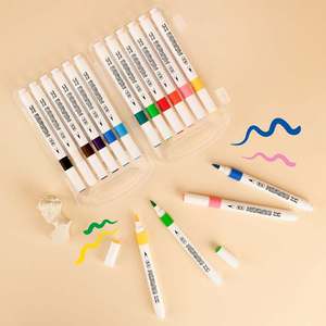 Marqueurs de longue durée pour enfants brillants 12/18/24/36/48 couleurs marqueurs de peinture <span class=keywords><strong>acrylique</strong></span> au <span class=keywords><strong>pinceau</strong></span> ensemble de pointes en <span class=keywords><strong>feutre</strong></span> pour la papeterie scolaire - Product Image 3