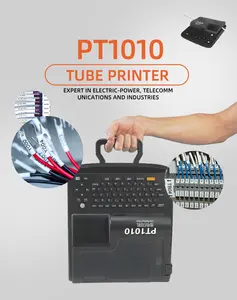 Penanda kawat kabel tabung PVC mesin Printer Label susut panas Transfer termal ukuran kertas 12mm stok tersedia