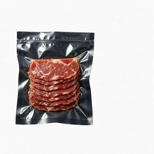 Sacs sous vide noirs en PA/PE de qualité alimentaire, gaufrés, à trois soudures latérales, pour viande, saucisses, cuisson sous vide et congélation, vente en gros - Product Image 1