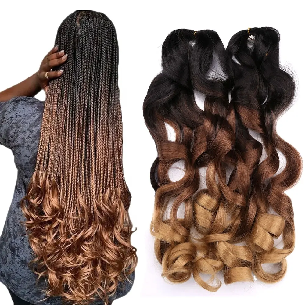 Cheveux Synthétiques Bouclés en Spirale, Cheveux de Tressage, Ondulés, 150g, 22 Pouces