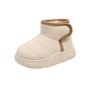 Chaussures d'hiver chaudes pour enfants, bottes courtes en cuir antidérapantes pour tout-petits, filles et garçons - Product Image 5