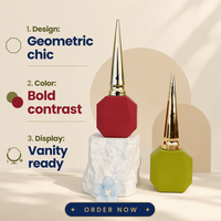 Bouteilles de vernis gel vides colorées personnalisées en usine, flacon de vernis gel UV de luxe en verre avec pinceau