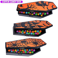 Caja de Dulces con Forma de Ataúd para Halloween, Estilo Europeo y Americano, Caja de Regalo Aterradora para el Día de los Muertos, Hecha en China