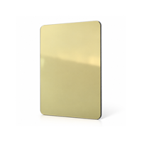 Panneau composite en aluminium miroir couleur or champagne pour revêtement mural intérieur