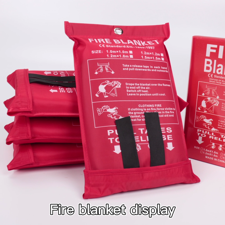 Multilingual Fire Fiberglass 1m X 1m Emergency NFPA701 CE Certified Single Fire Blanket ...