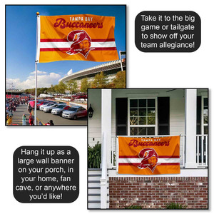 Bandera Retro Vintage Personalizada de los Tampa Bay Buccaneers, 3'x5', Bandera para Interiores/Exteriores, de una Sola Cara, Resistente al Agua y a la Decoloración, Precio Bajo - Product Image 3