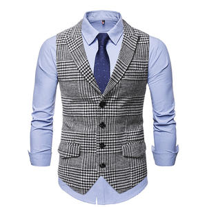 2025 Cross-Border para <span class=keywords><strong>Amazon</strong></span> Men's Plaid Chaleco <span class=keywords><strong>de</strong></span> traje informal <span class=keywords><strong>de</strong></span> un solo pecho Ropa exterior formal para Otoño e Invierno - Product Image 6