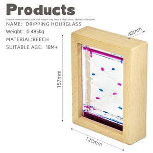 New Style Creative Wooden Toy Liquid Model 3D Glass Hourglass For Kids