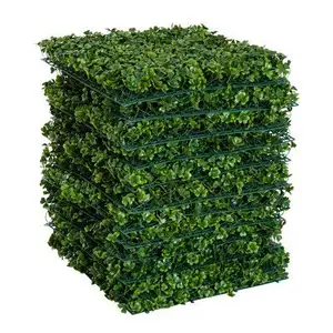 Amazon vendita calda artificiale verde parete impermeabile erba artificiale pannelli di parete di Design finto impianto muro per Hotel