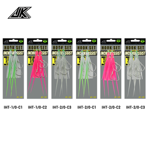 JK Fishing IHT <span class=keywords><strong>Inchiku</strong></span> Assist Set Jupes de pieuvre barbelées en eau salée PE Line UV Glow Hook - Product Image 6