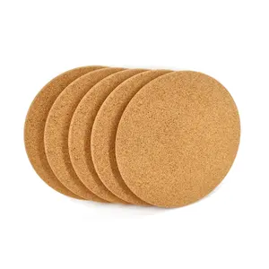 Custom 7,5 polegadas redondo cortiça coasters cortiça grossa almofadas quentes calor cortiça trivets para cozinha