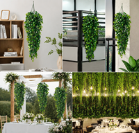 Plantes artificielles suspendues en promotion : vigne verte, lierre, eucalyptus, fougère – Décoration murale végétale pour maison, jardin, mariage, hôtel, balcon
