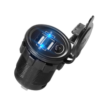 Double prise de chargeur USB pour voiture, 4,2 A, étanche, 12 V, 24 V, adaptateur universel pour véhicule, moto, camping-car, bateau, VTT, marine