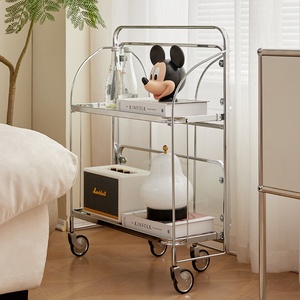 รถเข็นโลหะพับได้สไตล์ยุคกลาง<span class=keywords><strong>มือ</strong></span><span class=keywords><strong>สอง</strong></span> ขนาดเล็ก สำหรับห้องนั่งเล่น ห้องครัว โซฟา ชา อาหารเคลื่อนที่ <span class=keywords><strong>กาแฟ</strong></span> <span class=keywords><strong>โต๊ะ</strong></span>ข้างพับได้ - Product Image 2