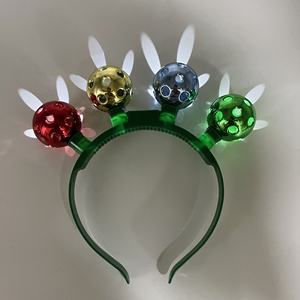 Carnival Party Glowing <strong>Disco</strong> Hole <strong>Ball</strong> <strong>Headband</strong> 4Led Light Colorful Bow Design with Bag Packed Christmas and Easter Party Props - Product Image 4