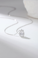 Collar de Cadena con Colgante de Plata de Ley 925 Certificada por Fábrica, con Moissanita y Circonita, Venta al por Mayor de Joyería Directa de Fábrica
