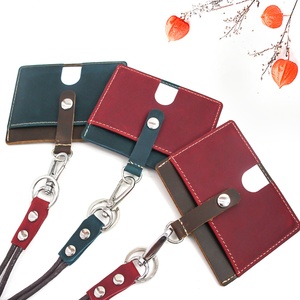 Boshiho Factory Leather Business Card <b>Holder</b> <b>ID</b> Badge <b>Id</b> Card with Strap Lanyard for Work Use - Product Image 6