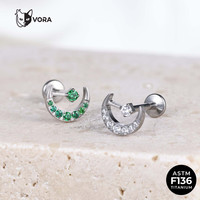 Approvisionnement direct usine – Piercing en titane ASTM F136, plaqué or 18 carats PVD, clous d'oreille labret à dos plat, sans filetage, à poussoir