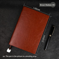 Carnet en cuir PU multi-tailles A5 A6 B5, couverture souple, reliure cousue, 100 feuilles de papier Daolin, agenda professionnel
