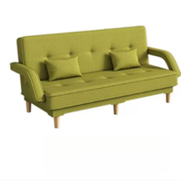 Canapé-lit convertible multifonctionnel moderne et minimaliste en tissu, pliable, avec structure en bois massif, idéal pour les salons et les hôtels