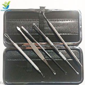 5 pièces visage soins de la peau traitement de l'acné pinces à aiguilles en acier inoxydable points noirs supprimer comédon défaut bouton enlever <span class=keywords><strong>pince</strong></span> à épiler - Product Image 3