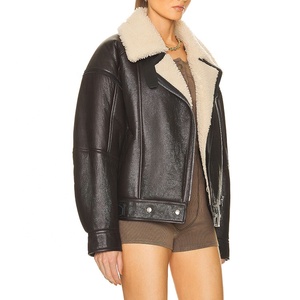 2023 inverno Logo personalizzato nero polsini con bottoni cappotti <span class=keywords><strong>in</strong></span> <span class=keywords><strong>pelle</strong></span> <span class=keywords><strong>Biker</strong></span> <span class=keywords><strong>donna</strong></span> giacche Casual <span class=keywords><strong>in</strong></span> <span class=keywords><strong>pelle</strong></span> - Product Image 2