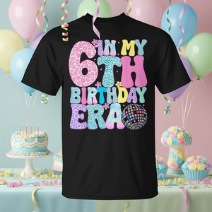 T-shirt « In My 6Th Birthday Era » pour fille de 6 ans, idéal pour les fêtes d'anniversaire - Product Image 3