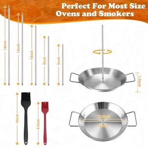 Stainless Steel Vertical Screw <b>BBQ</b> Pot Accessories Barbecue Grill Roast Chicken <b>Rack</b> Vertical Skewer <b>BBQ</b> Plate - Product Image 3