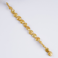 Chaîne de perles d'eau douce vert pistache or de 11 à 13 mm en gros pour la fabrication de bijoux