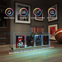 Support d'affichage de cartes en acrylique LED personnalisé en usine avec support magnétique pour cartes de sport de collection classées