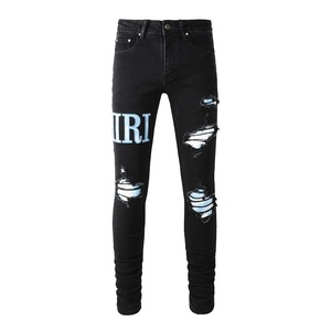 840 Fashion Design Casual Y2k Clothing Spring Summer Ripped <span class=keywords><strong>Jeans</strong></span> High Quality Streetwear Men's <span class=keywords><strong>Jeans</strong></span> Patches Custom Denim <span class=keywords><strong>Jeans</strong></span> - Product Image 3