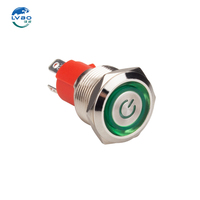 Interrupteurs à bouton-poussoir momentanés LVBO 1NO/2NO RGB Rouge Vert Bleu Blanc Jaune IP67 Étanche 19mm 48V Haute Intensité