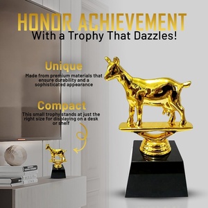 Grande premio del torneo di Baseball di Golf di capra di fantasia con Base in legno per la libreria da scrivania o trofeo dell'armadietto da esposizione - Product Image 4