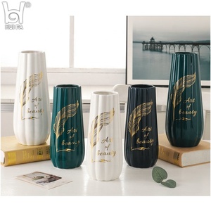 Fabbrica direttamente vendita al coperto Vasi di ceramica <span class=keywords><strong>vaso</strong></span> di fiore con oro decal <span class=keywords><strong>per</strong></span> hotel home decor - Product Image 1