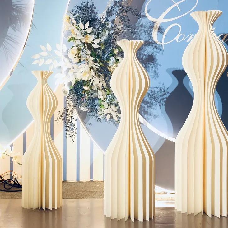 DG011-Juego de 3 piezas para escenario de boda, accesorios de papel rígido plegable, decoración de estilo de exhibición de botellas