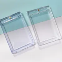 Porte-cartes magnétique en acrylique Transparent coloré à une touche, pochette étanche pour cartes avec Protection UV
