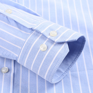 <span class=keywords><strong>Camisas</strong></span> de Manga Larga de Algodón Puro <span class=keywords><strong>Oxford</strong></span> a Rayas de Alta Calidad para <span class=keywords><strong>Hombre</strong></span> - Product Image 5