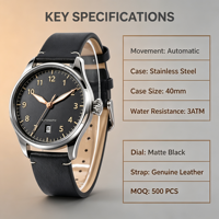 Maßgefertigte Luxus-Taucheruhr für Herren Edelstahlgehäuse Saphirglas Mechanisches Uhrwerk 3BAR Wasserdicht Chronograph Mondphase