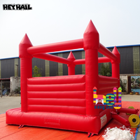 Château Gonflable Rouge avec Toboggan et Aire de Rebond pour Mariages, Fêtes en Jardin, Location Commerciale, Qualité Professionnelle, Logo Personnalisé